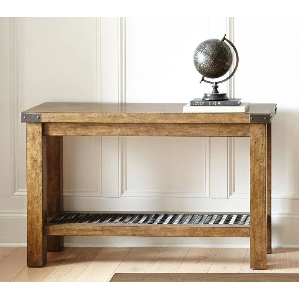 Hailee 48 in. Brown Standard Rectangle Wood Console Table with Shelves by Steve Silver 8 Hailee 48 in. Brown Standard Rectangle Wood Console Table with Shelves by Steve Silver - Image 6
