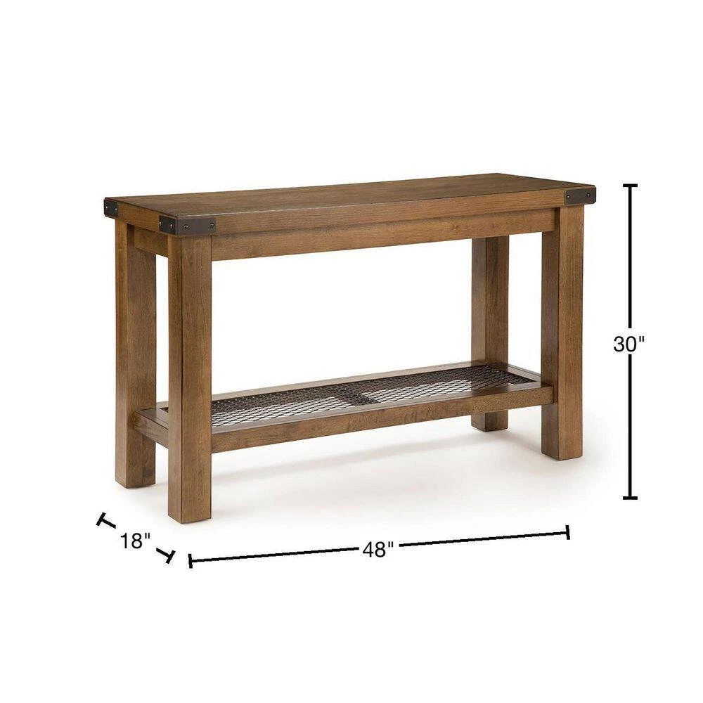 Hailee 48 in. Brown Standard Rectangle Wood Console Table with Shelves by Steve Silver 5 Hailee 48 in. Brown Standard Rectangle Wood Console Table with Shelves by Steve Silver - Image 3