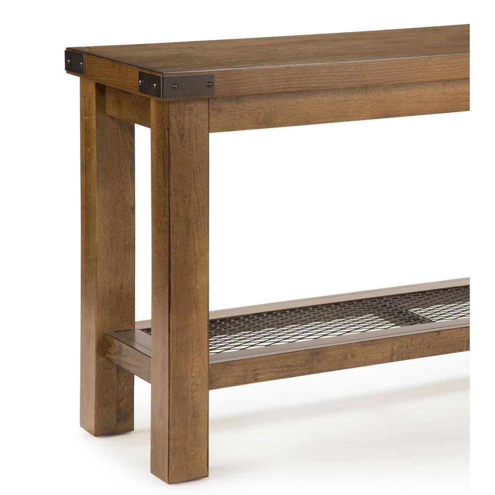 Hailee 48 in. Brown Standard Rectangle Wood Console Table with Shelves by Steve Silver 4 Hailee 48 in. Brown Standard Rectangle Wood Console Table with Shelves by Steve Silver - Image 2