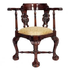 Chippendale Cherry Mahogany Corner Chair by Design Toscano