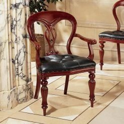 Simsbury Manor Cherry Mahogany Arm Chair by Design Toscano -Steve Silver Online Store cherry design toscano accent chairs af1061 31 1000