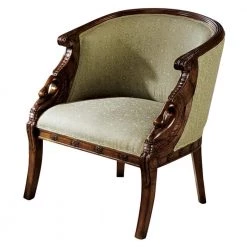 Due Cigno Cherry Mahogany Tub Chair by Design Toscano