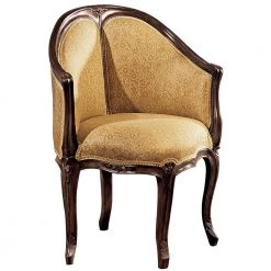 Louis XV Fauteuil De Cherry Mahogany Bureau Chair by Design Toscano