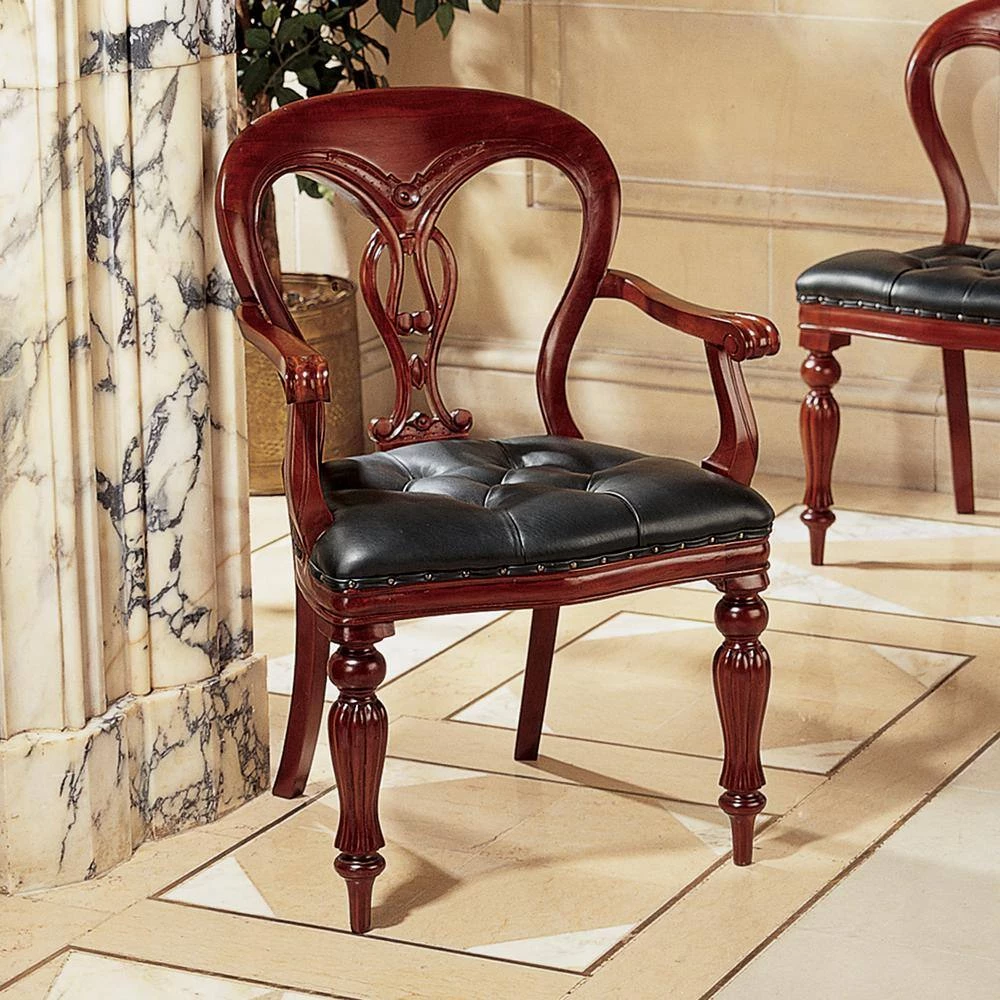 Simsbury Manor Cherry Mahogany Arm Chair (Set of 2) by Design Toscano 6 Simsbury Manor Cherry Mahogany Arm Chair (Set of 2) by Design Toscano - Image 4