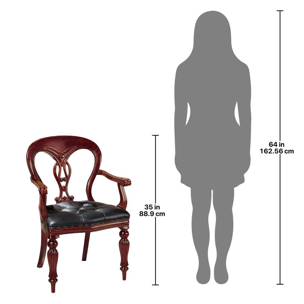 Simsbury Manor Cherry Mahogany Arm Chair (Set of 2) by Design Toscano 5 Simsbury Manor Cherry Mahogany Arm Chair (Set of 2) by Design Toscano - Image 3