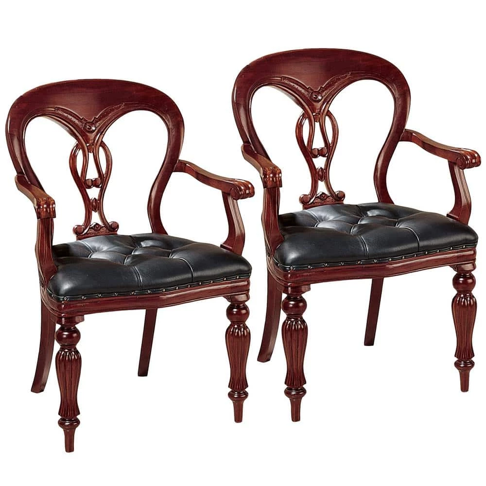 Simsbury Manor Cherry Mahogany Arm Chair (Set of 2) by Design Toscano 3 Simsbury Manor Cherry Mahogany Arm Chair (Set of 2) by Design Toscano
