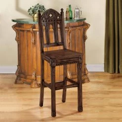 Sudbury 53 in. Brown High Back Mahogany Bar Height Bar Stool with Wooden Seat by Design Toscano -Steve Silver Online Store cherry design toscano bar stools af66445 31 1000