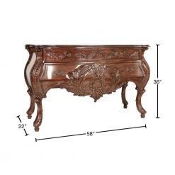 Le Piccard 58 in. Brown Standard Rectangle Top Wood Bombe Console by Design Toscano -Steve Silver Online Store cherry design toscano console tables af2148 40 1000
