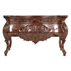 Le Piccard 58 in. Brown Standard Rectangle Top Wood Bombe Console by Design Toscano