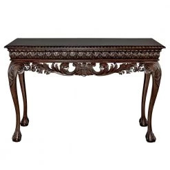 Le Monde 60 in. Brown Standard Rectangle Top Wood Palace Console by Design Toscano