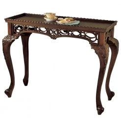 Filigree 41 in. Brown Standard Rectangle Top Wood Console Table by Design Toscano