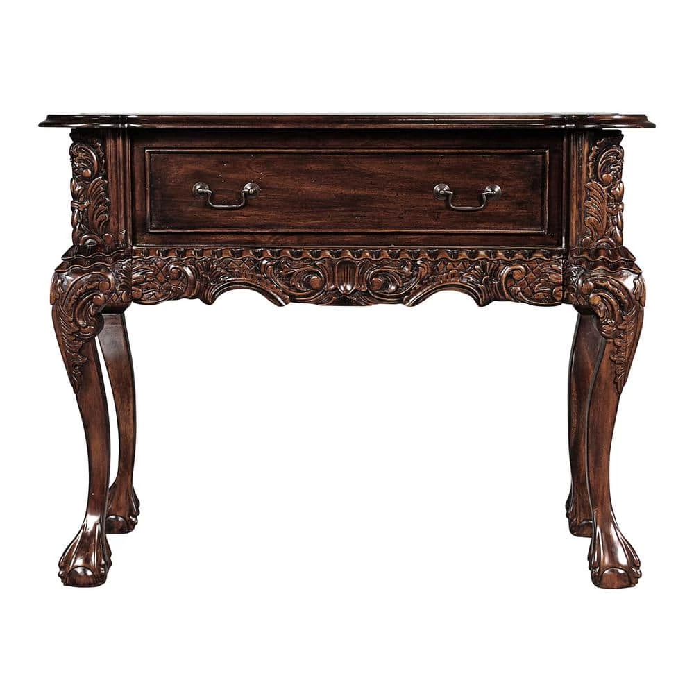 Swathmore 37.5 in. Brown Standard Rectangle Top Wood Console by Design Toscano 3 Swathmore 37.5 in. Brown Standard Rectangle Top Wood Console by Design Toscano