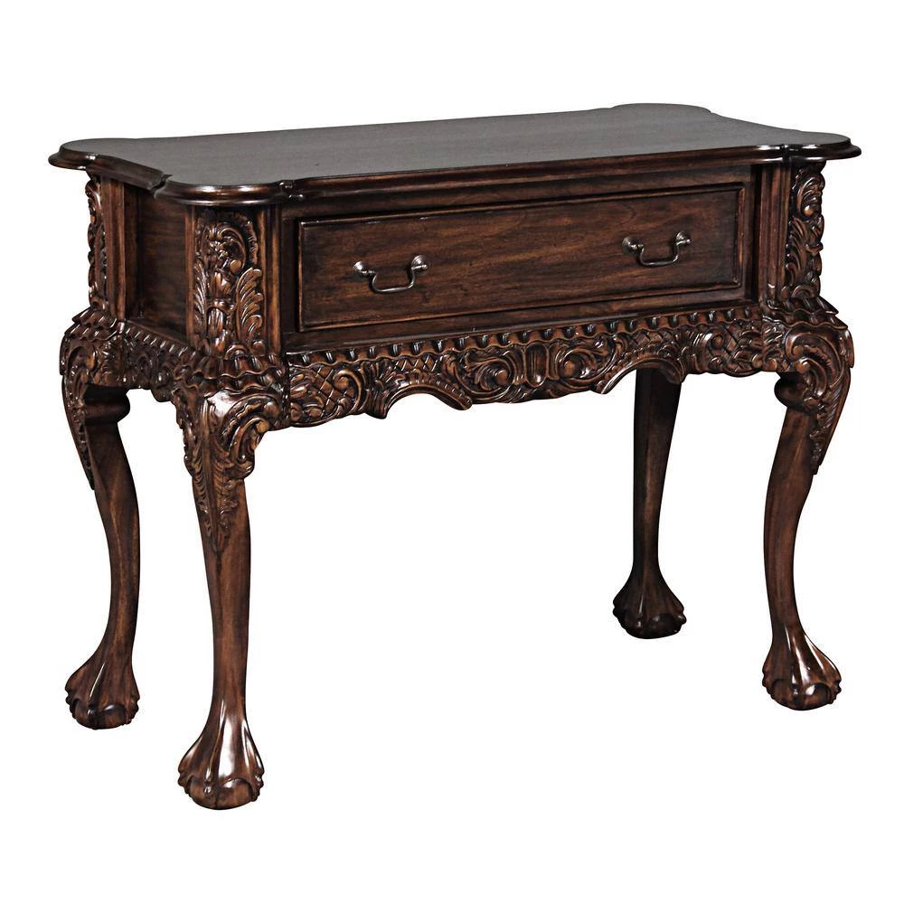 Swathmore 37.5 in. Brown Standard Rectangle Top Wood Console by Design Toscano 4 Swathmore 37.5 in. Brown Standard Rectangle Top Wood Console by Design Toscano - Image 2