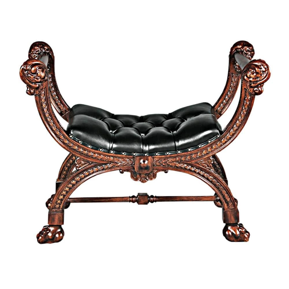 Master's Study Brown Cherry Bench Tabouret 28 in. H x 36 in. W x 17.5 in. D by Design Toscano 3 Master's Study Brown Cherry Bench Tabouret 28 in. H x 36 in. W x 17.5 in. D by Design Toscano