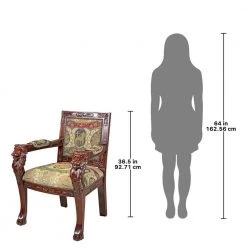 Beardsley Heraldic Lion Cherry Mahogany Arm Chair by Design Toscano -Steve Silver Online Store cherry design toscano dining chairs af51351 1f 1000