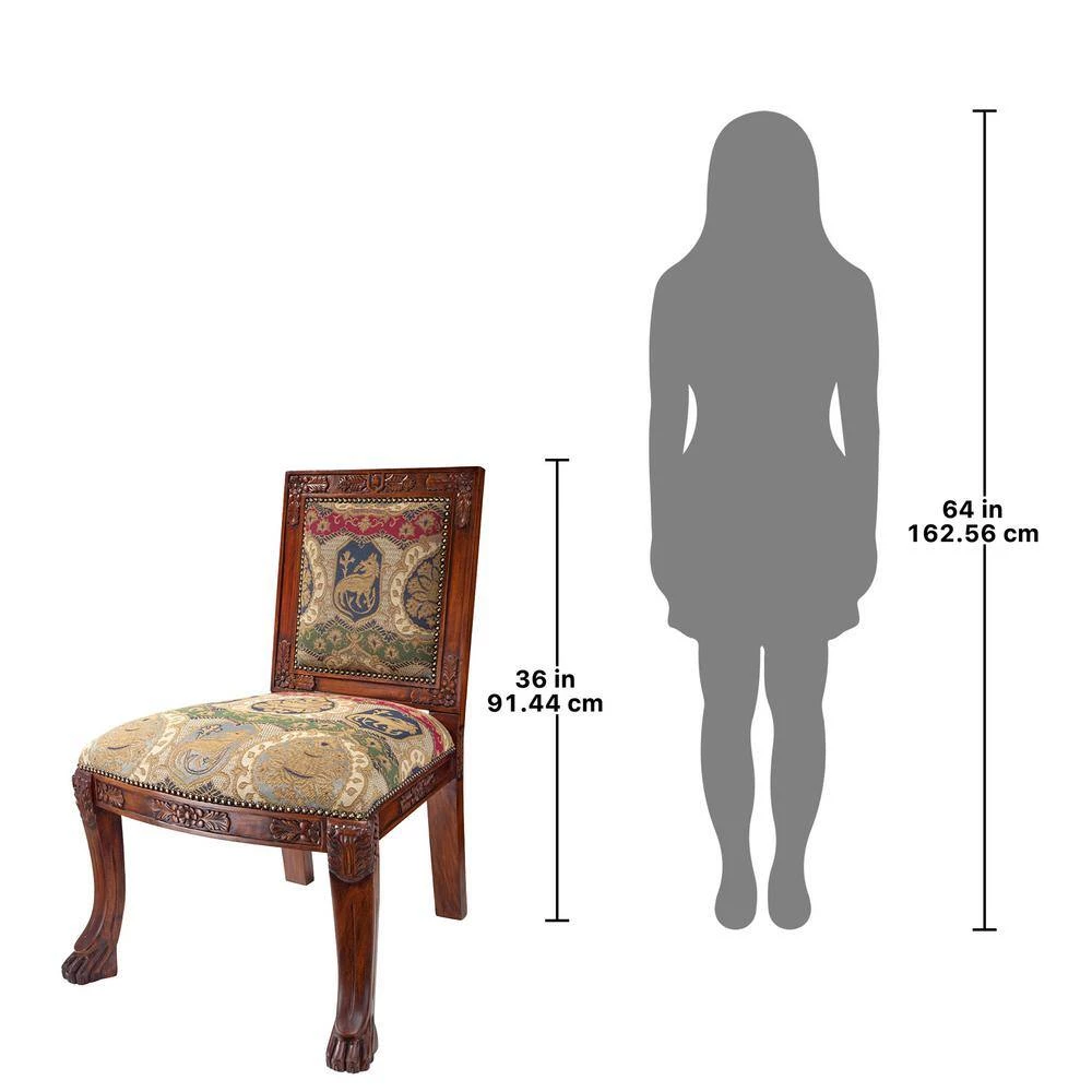 Beardsley Heraldic Cherry Mahogany Lion Side Chair by Design Toscano 5 Beardsley Heraldic Cherry Mahogany Lion Side Chair by Design Toscano - Image 3