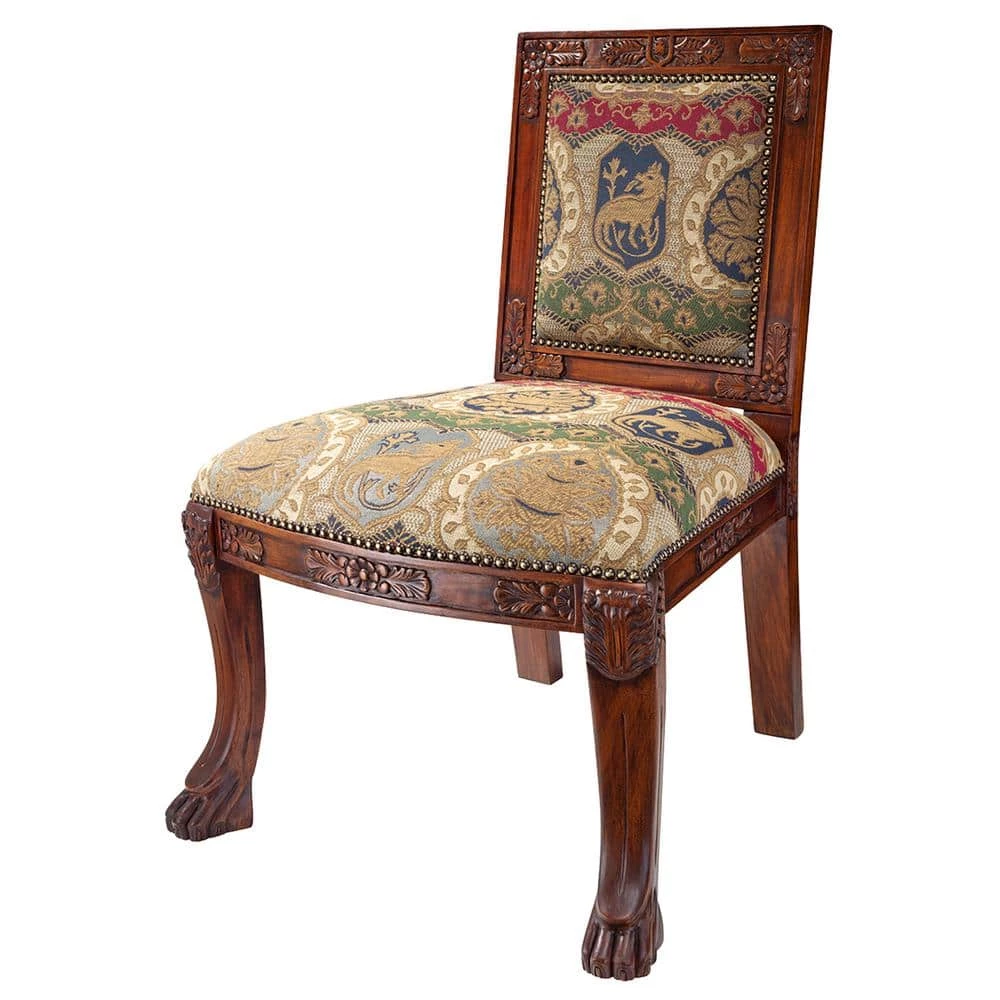 Beardsley Heraldic Cherry Mahogany Lion Side Chair by Design Toscano 3 Beardsley Heraldic Cherry Mahogany Lion Side Chair by Design Toscano