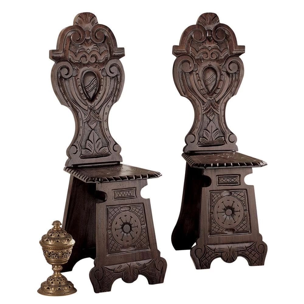 DeMedici Palace Cherry Mahogany Renaissance Chair (Set of 2) by Design Toscano 4 DeMedici Palace Cherry Mahogany Renaissance Chair (Set of 2) by Design Toscano - Image 2