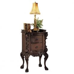 ChΓteau Lorraine 21 in. Brown Standard Square Top Wood Bedside Table by Design Toscano