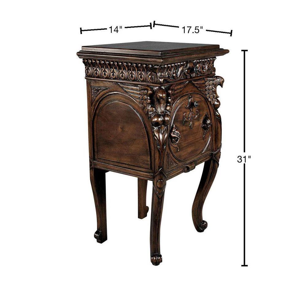 Falconcrest 17.5 in. Brown Standard Square Top Wood Occasional Table by Design Toscano 5 Falconcrest 17.5 in. Brown Standard Square Top Wood Occasional Table by Design Toscano - Image 3