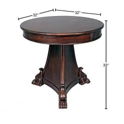 Lafayette Gueridon 32 in. Brown Standard Round Top Wood Pedestal Table by Design Toscano -Steve Silver Online Store cherry design toscano end side tables af57620 40 1000