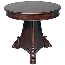 Lafayette Gueridon 32 in. Brown Standard Round Top Wood Pedestal Table by Design Toscano