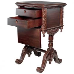 Lady Rebecca Victorian 19.5 in. Brown Standard Square Top Wood Bedside Table by Design Toscano