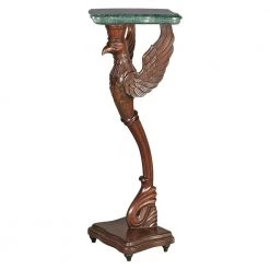 The Griffin of Hanover 17 in. Brown Standard Square Top Marble Pedestal by Design Toscano