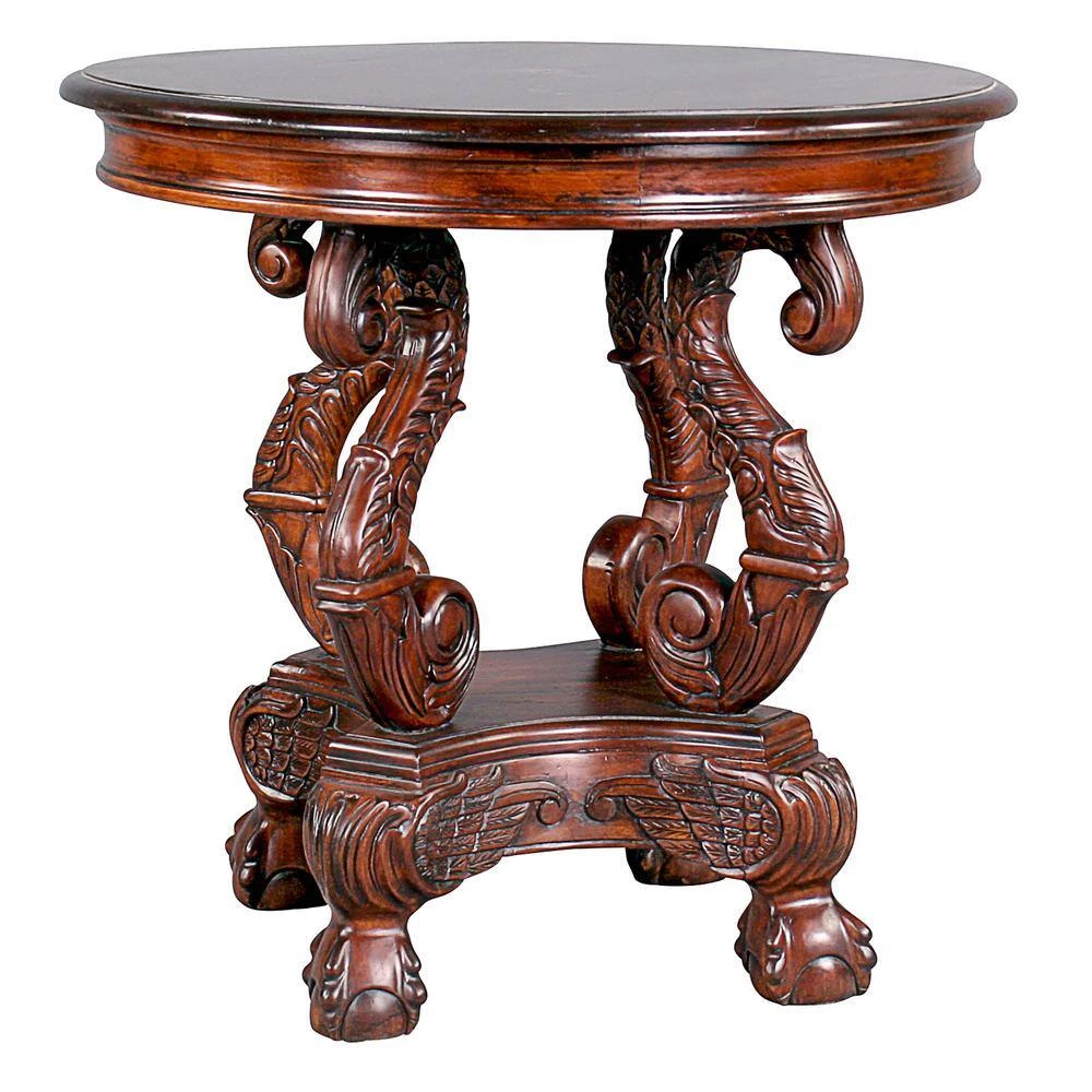 Grande Tabella Del 30 in. Round Cherry Wood Top with Wood Frame (Seats 2) by Design Toscano 4 Grande Tabella Del 30 in. Round Cherry Wood Top with Wood Frame (Seats 2) by Design Toscano - Image 2