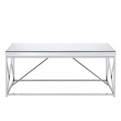 Evelyn Chrome Mirror Top Cocktail Table by Steve Silver