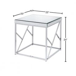Evelyn Chrome Mirror Top End Table by Steve Silver 9 Evelyn Chrome Mirror Top End Table by Steve Silver -Steve Silver Online Store chrome steve silver end side tables ev300e 40 1000