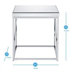 Evelyn Chrome Mirror Top End Table by Steve Silver 10 Evelyn Chrome Mirror Top End Table by Steve Silver -Steve Silver Online Store chrome steve silver end side tables ev300e c3 1000