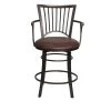 Bayview 24 in. Gunmetal Steel Counter Stool with Swivel Base and Coach Brown Microfiber Seat by Steve Silver -Steve Silver Online Store coach gunmetal steve silver bar stools bay600cs 64 1000