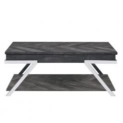 Roma 48 in. Dark Gray Large Rectangle Composite Coffee Table with Lift Top by Steve Silver