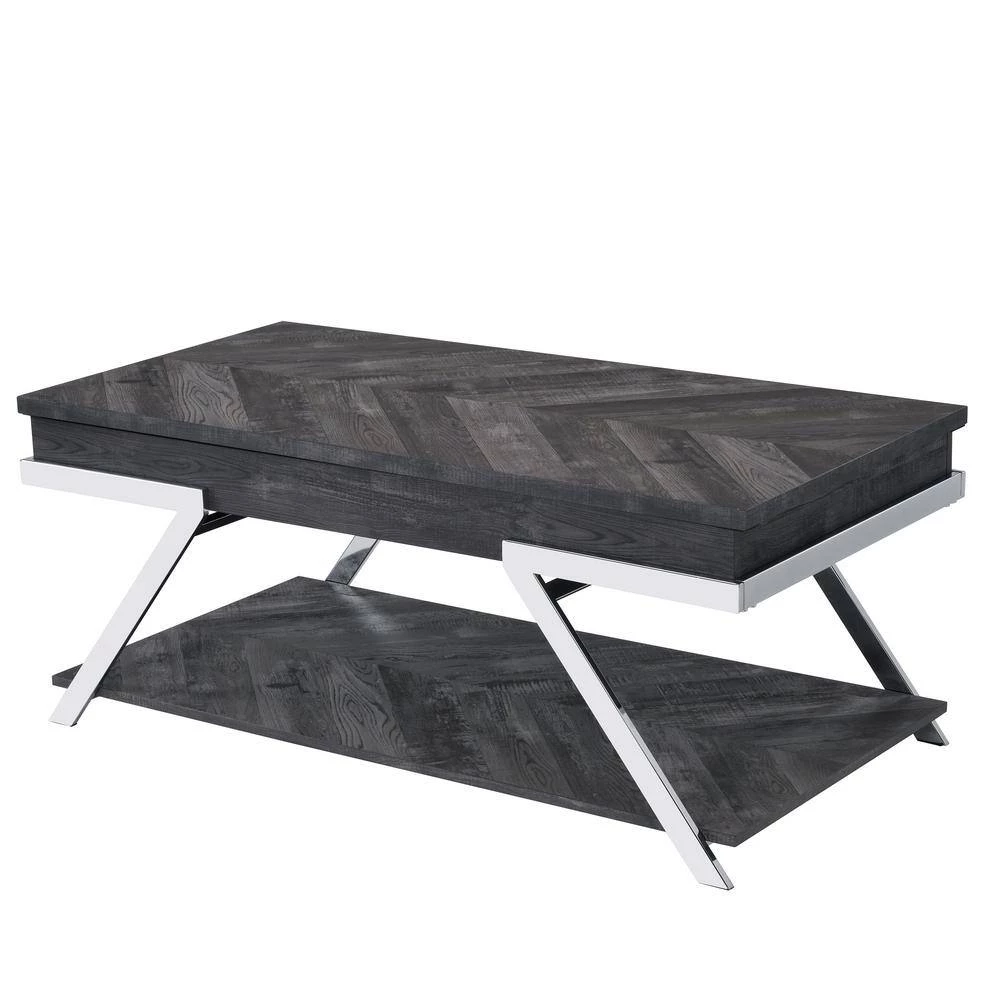 Roma 48 in. Dark Gray Large Rectangle Composite Coffee Table with Lift Top by Steve Silver 4 Roma 48 in. Dark Gray Large Rectangle Composite Coffee Table with Lift Top by Steve Silver - Image 2
