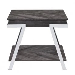 Roma Dark Grey End Table by Steve Silver
