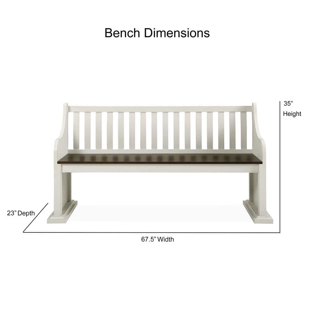 Joanna 18 in. Dark Oak and Ivory Bench by Steve Silver 7 Joanna 18 in. Dark Oak and Ivory Bench by Steve Silver - Image 5
