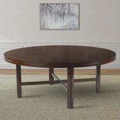Hartford 72 in. Round Dark Oak Wood Dining Table by Steve Silver -Steve Silver Online Store dark oak finish steve silver kitchen dining tables hf7272t 31 1000