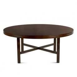 Hartford 72 in. Round Dark Oak Wood Dining Table by Steve Silver