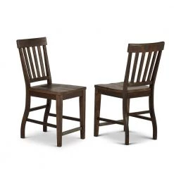 Cayla 42 in. Dark Oak Counter Chair (Set of 2) by Steve Silver