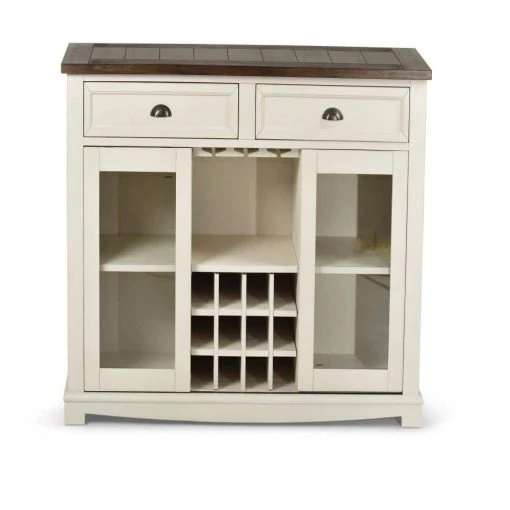 Cayla White And Dark Oak Server With Storage by Steve Silver -Steve Silver Online Store dark oak steve silver sideboards buffet tables cy400svkw 64 1000