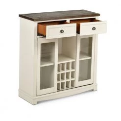 Cayla White And Dark Oak Server With Storage by Steve Silver -Steve Silver Online Store dark oak steve silver sideboards buffet tables cy400svkw 77 1000
