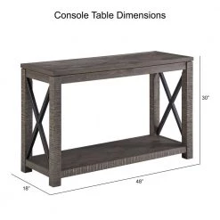 Dexter 48 in. Gray Standard Rectangle Wood Console Table with Storage by Steve Silver 12 Dexter 48 in. Gray Standard Rectangle Wood Console Table with Storage by Steve Silver -Steve Silver Online Store distress steve silver console tables dx300s 4f 1000