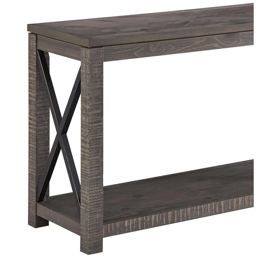 Dexter 48 in. Gray Standard Rectangle Wood Console Table with Storage by Steve Silver 4 Dexter 48 in. Gray Standard Rectangle Wood Console Table with Storage by Steve Silver - Image 2