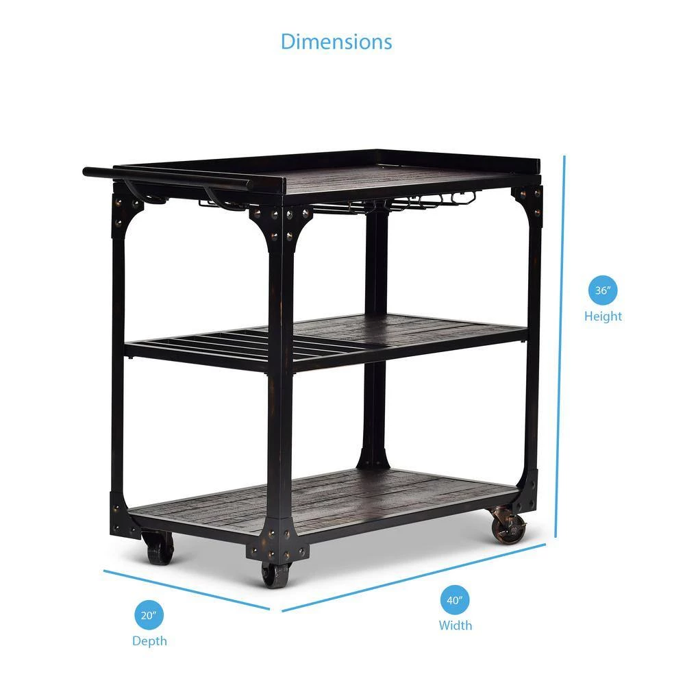 Sherlock Distressed Tobacco Server Cart by Steve Silver 7 Sherlock Distressed Tobacco Server Cart by Steve Silver - Image 5