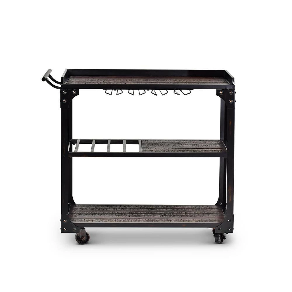 Sherlock Distressed Tobacco Server Cart by Steve Silver 6 Sherlock Distressed Tobacco Server Cart by Steve Silver - Image 4