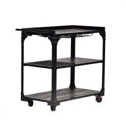 Sherlock Distressed Tobacco Server Cart by Steve Silver