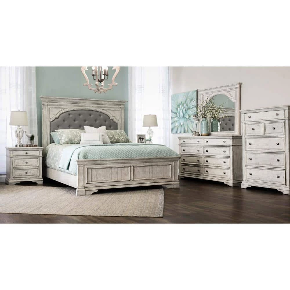 Highland Park 5-Drawer Rustic Ivory Chest of Drawer (40 in. Depth x 19 in. Width x 56 in. Height) by Steve Silver 7 Highland Park 5-Drawer Rustic Ivory Chest of Drawer (40 in. Depth x 19 in. Width x 56 in. Height) by Steve Silver - Image 5