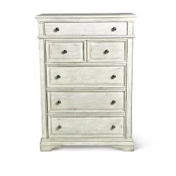 Highland Park 5-Drawer Rustic Ivory Chest of Drawer (40 in. Depth x 19 in. Width x 56 in. Height) by Steve Silver