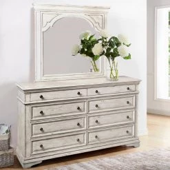 Highland Park 8-Drawer Rustic Ivory Dresser With Mirror (66 in. Depth x 19 in. Width x 79 in. Height) by Steve Silver 9 Highland Park 8-Drawer Rustic Ivory Dresser With Mirror (66 in. Depth x 19 in. Width x 79 in. Height) by Steve Silver -Steve Silver Online Store distressed rustic ivory steve silver dressers hp900drmrw 31 1000